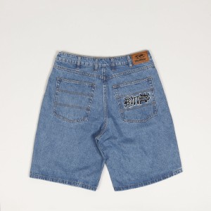 Butter Goods Ink Denim Shorts Worn Blue